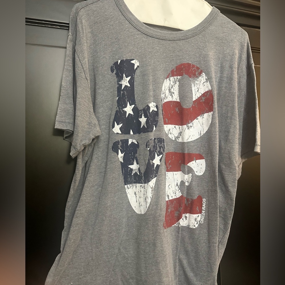 “Love” red white and blue t-shirt
